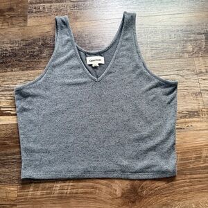 Open Edit gray vneck tank top Large